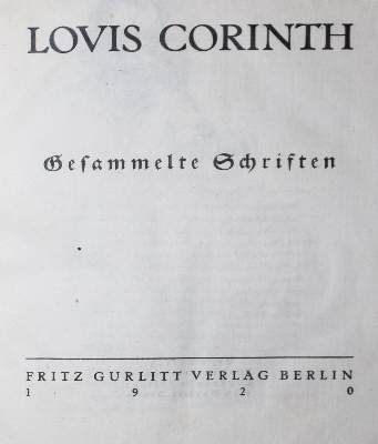 Bild Nr.2: 128-1550 Corinth,L.: (Literatur und illustrierte Bücher 20.Jahrhundert - Alte Literatur in modernen Ausgaben)