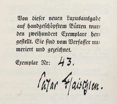 Bild Nr.2: 128-1577 Flaischlen,C.: (Literatur und illustrierte Bücher 20.Jahrhundert - Alte Literatur in modernen Ausgaben)