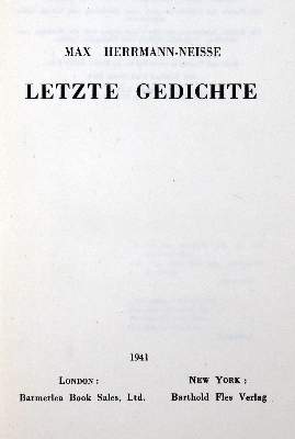 Bild Nr.1: 128-1606 Herrmann-Neisse,M.: (Literatur und illustrierte Bücher 20.Jahrhundert - Alte Literatur in modernen Ausgaben)