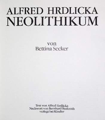 Bild Nr.1: 128-1617 Hrdlicka,A. u. B.Secker.: (Literatur und illustrierte Bücher 20.Jahrhundert - Alte Literatur in modernen Ausgaben)