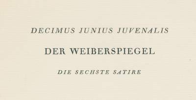 Bild Nr.1: 128-1638 Juvenal, Decimus Iunius.: (Literatur und illustrierte Bücher 20.Jahrhundert - Alte Literatur in modernen Ausgaben)