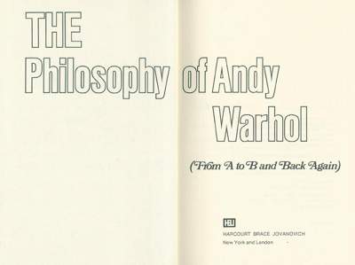 Bild Nr.1: 128-1777 Warhol,A.: (Literatur und illustrierte Bücher 20.Jahrhundert - Alte Literatur in modernen Ausgaben)