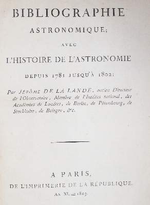 Bild Nr.0: 128-2017 Lalande,J.J.de.: (Verschiedene Gebiete - Varia, Astronomie)