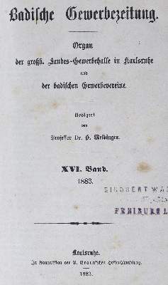 Bild Nr.1: 128-2025 Badische Gewerbezeitung.: (Verschiedene Gebiete - Varia)
