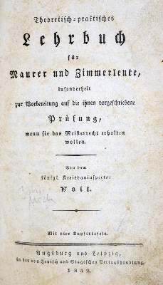 Bild Nr.1: 128-2029 Voit,(J.M.).: (Verschiedene Gebiete - Varia, Bauwesen)