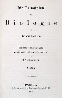Bild Nr.1: 128-2038 Spencer,H.: (Verschiedene Gebiete - Varia, Biologie)