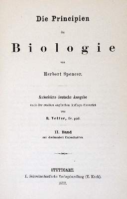 Bild Nr.2: 128-2038 Spencer,H.: (Verschiedene Gebiete - Varia, Biologie)