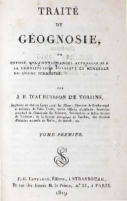 Bild Nr.1: 128-2052 Aubuisson de Voisins,J.F.de.: (Verschiedene Gebiete - Varia, Geologie - Mineralogie u. Paläontologie)