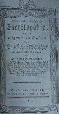 Bild Nr.1: 128-2071 Krünitz,J.G.: (Verschiedene Gebiete - Varia)