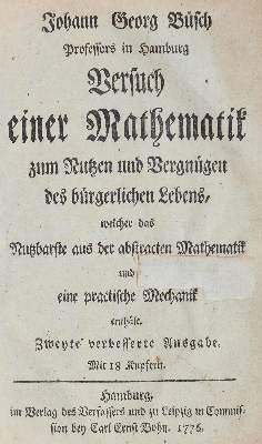 Bild Nr.1: 128-2075 Büsch,J.G.: (Verschiedene Gebiete - Varia, Mathematik)