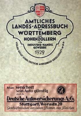Bild Nr.1: 128-2182 Amtliches Landes-Adreßbuch: (Deutschland, Baden-Württemberg)