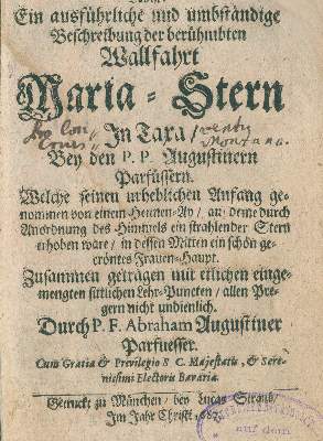 Bild Nr.2: 128-245 Abraham a Santa Clara (d.i. U.Megerle).: (Alte Drucke, Handschriften und Theologie)