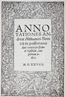 Bild Nr.1: 128-249 Althamer,A.: (Alte Drucke, Handschriften und Theologie)