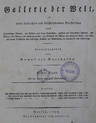 Bild Nr.1: 128-2579 Rumpf,J.D.F. u. G.W.Bartholdy (Hrsg.).: (Verschiedene Gebiete - Varia)