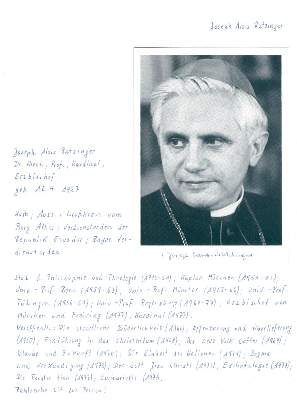 Bild Nr.1: 128-2647 Ratzinger, Joseph Alois: (Autographen)