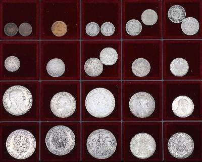 Bild Nr.1: 128-2852 Münzsammlung: (Münzen und Medaillen, Silber, Kaiserreich)