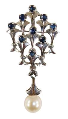 Bild Nr.1: 128-2896 Broschhänger mit Saphir: (Schmuck, Anhänger)