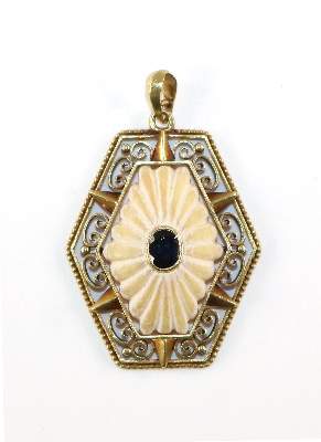 Bild Nr.1: 128-2899 Jugendstilanhänger 585 GG.: (Schmuck, Anhänger)