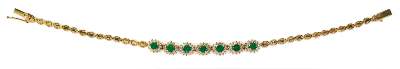 Bild Nr.1: 128-2921 Smaragd-, Brillantarmband.: (Schmuck, Armbänder)