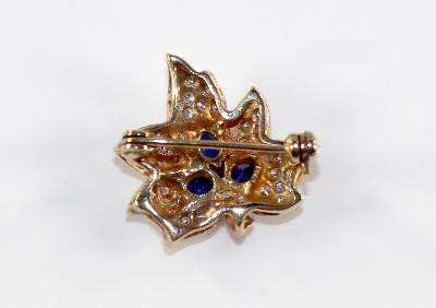 Bild Nr.2: 128-2940 Diamant-Saphir Brosche: (Schmuck, Broschen)