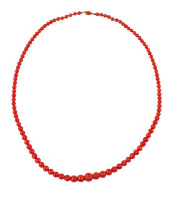 Bild Nr.1: 128-2965 Korallencollier um 1920.: (Schmuck, Colliers)