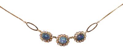 Bild Nr.1: 128-2973 Prächtiges Opalcollier: (Schmuck, Colliers)
