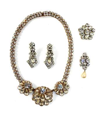Bild Nr.1: 128-3004 Strass Ensemble Art Déco.: (Schmuck, Modeschmuck)