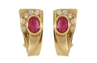 Bild Nr.1: 128-3013 Rubin Ohrclips.: (Schmuck, Ohrringe)