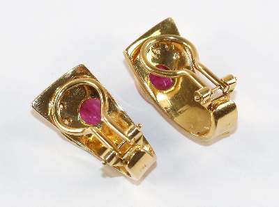 Bild Nr.3: 128-3013 Rubin Ohrclips.: (Schmuck, Ohrringe)