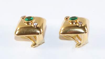 Bild Nr.2: 128-3014 Smaragd Ohrclips.: (Schmuck, Ohrringe)
