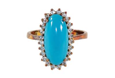Bild Nr.1: 128-3027 Brillant-Türkisring.: (Schmuck, Ringe)