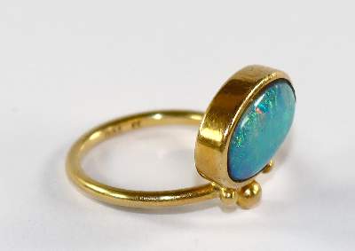 Bild Nr.2: 128-3033 Opalring 18k GG.: (Schmuck, Ringe)