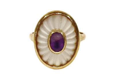 Bild Nr.1: 128-3040 Ring Bergkristall Amethyst.: (Schmuck, Ringe)