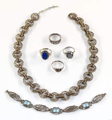Bild Nr.2: 128-3073 Schmucksammlung Silber: (Schmuck, Sammlungen)