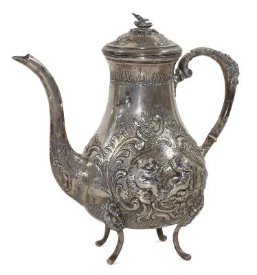 Bild Nr.1: 128-3107 Prunkvolle Kaffeekanne: (Silber)