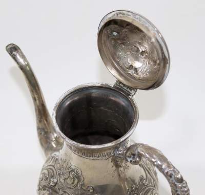 Bild Nr.5: 128-3107 Prunkvolle Kaffeekanne: (Silber)