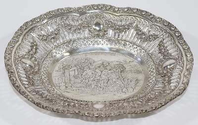 Bild Nr.1: 128-3125 Silberschale mit Putten.: (Silber)