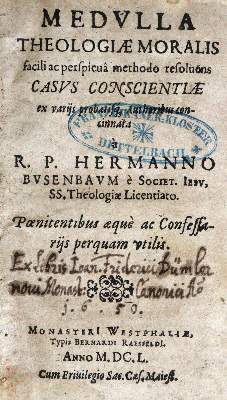 Bild Nr.1: 128-337 Busenbaum,H.: (Alte Drucke, Handschriften und Theologie)