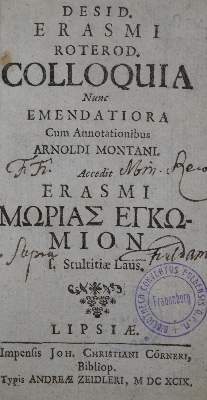 Bild Nr.1: 128-372 Erasmus von Rotterdam,D.: (Alte Drucke, Handschriften und Theologie)