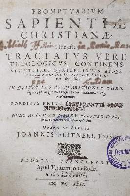Bild Nr.1: 128-383 Flittner,J.: (Alte Drucke, Handschriften und Theologie)