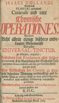 Bild Nr.1: 128-437 Hollandus,I.: (Alte Drucke, Handschriften und Theologie)