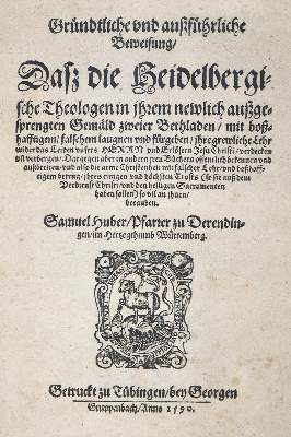 Bild Nr.1: 128-441 Huber,S.: (Alte Drucke, Handschriften und Theologie)