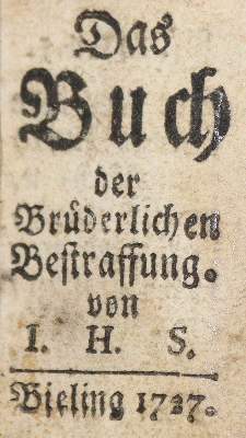Bild Nr.1: 128-519 Buch der brüderlichen Bestraffung: (Miniaturbuch)