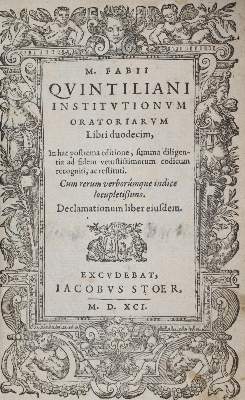 Bild Nr.1: 128-549 Quintilianus,M.F.: (Alte Drucke, Handschriften und Theologie)
