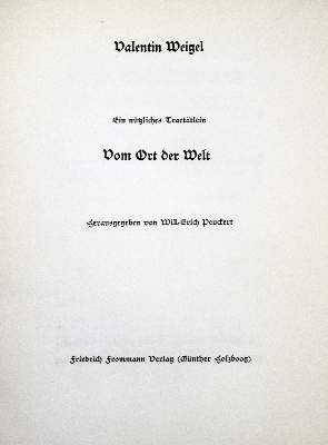 Bild Nr.1: 128-613 Weigel,V.: (Alte Drucke, Handschriften und Theologie)