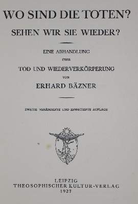 Bild Nr.2: 128-650 Bäzner,E.: (Grenzwissenschaften und Okkultismus)