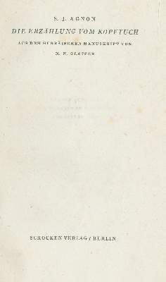 Bild Nr.1: 128-664 Agnon,S.J. (d.i. S.J.Czaczkes).: (Judaica)