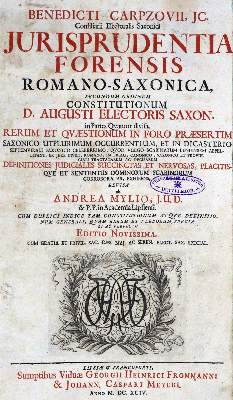 Bild Nr.1: 128-678 Carpzov,B.: (Juridica und Kriminologie)