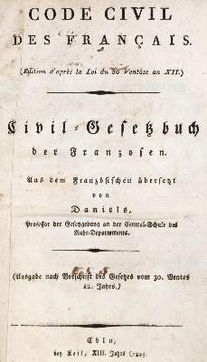 Bild Nr.1: 128-679 Code Civil des Francais.: (Juridica und Kriminologie)