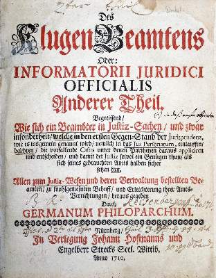 Bild Nr.1: 128-700 (Schweser,C.H., pseud. Germano Philoparcho).: (Juridica und Kriminologie)
